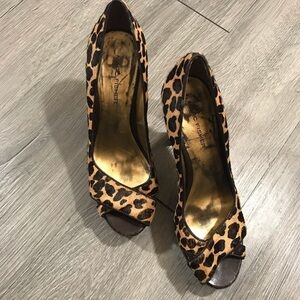 Mark Fischer Peep Toe Animal Print Heels size 6.5